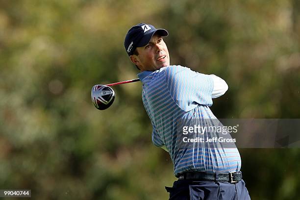 Matt Kuchar hits a shot during the third round of the Northern Trust Open at Riviera Country Club on February 6, 2010 in Pacific Palisades,...