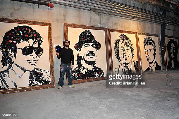 Artist Thierry Guetta AKA Mr. Brainwash attends the Lakay Pam Hearts for Haiti charity event at the Opera Gallery on February 12, 2010 in New York...