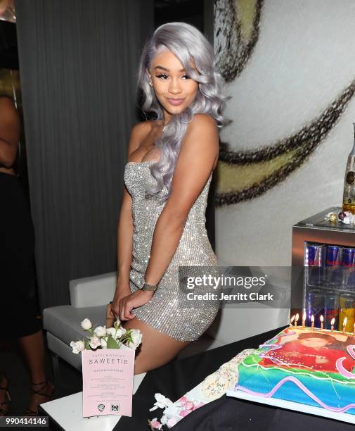 Saweetie celebrates her Birthday at Katsuya on July 2, 2018 in Los Angeles, California.