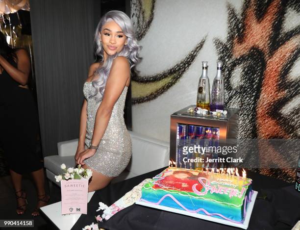 Saweetie celebrates her Birthday at Katsuya on July 2, 2018 in Los Angeles, California.