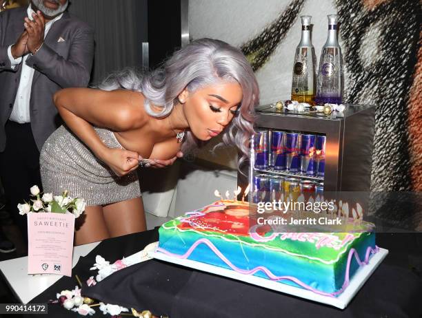 Saweetie celebrates her Birthday at Katsuya on July 2, 2018 in Los Angeles, California.