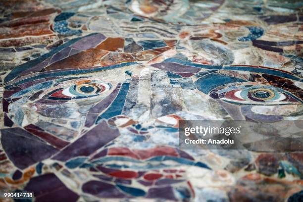 View of the Medusa mosaic in Turkey's southern province of Burdur's ancient city of Kibyra on July 02, 2018. Approximately 2000 years old Medusa...