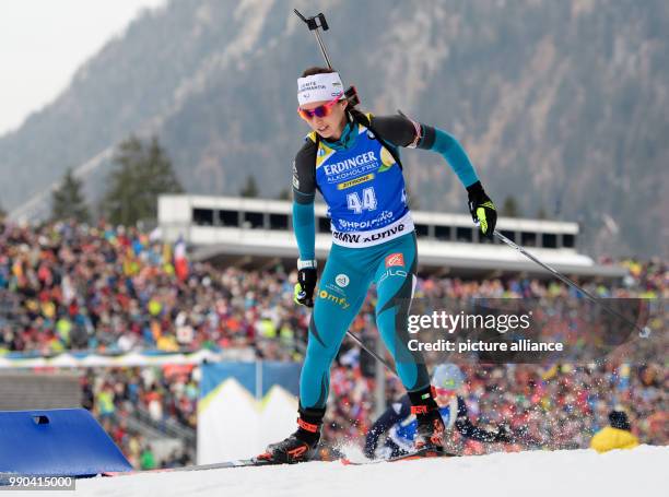 Anais Chevalier of France competes in the 15km women's single race at the Biathlon World Cup in Ruhpolding, Germany, 11 January 2018. Photo: Matthias...