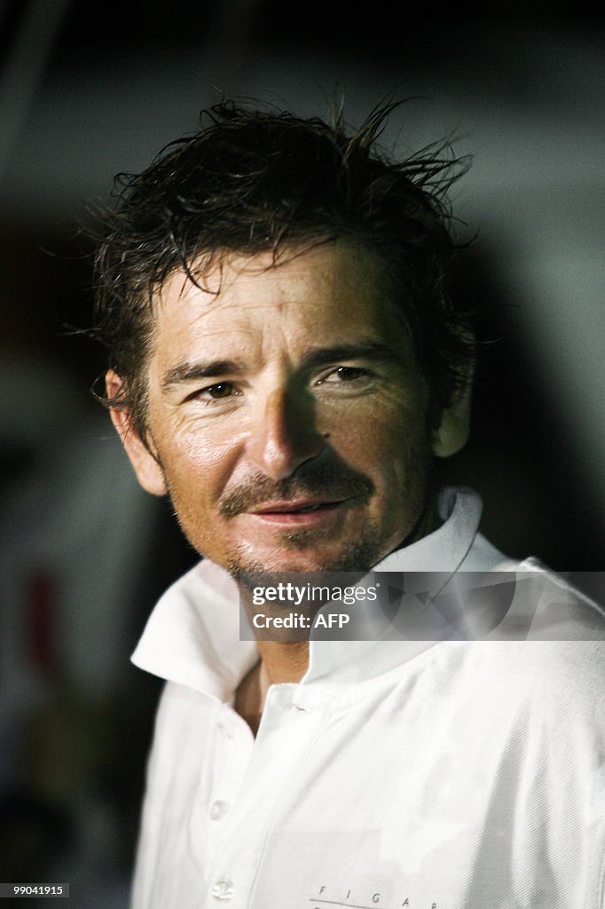 French skipper Gerald Veniard celebrates