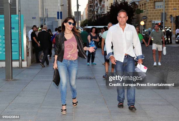 Ivonne Reyes and Aurelio Manzano attend Luis Miguel's concert on July 1, 2018 in Madrid, Spain.