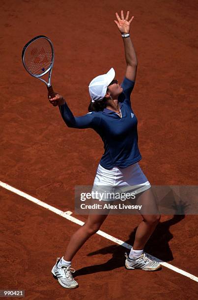 Martina Hingis of Switzerland during the French Open Tennis at Roland Garros, Paris, France. Mandatory Credit: Alex Livesey/ALLSPORT