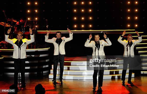 Australian vocal group Human Nature Toby Allen, Phil Burton, Andrew Tierney and Michael Tierney perform after announcing a two-year extension of...