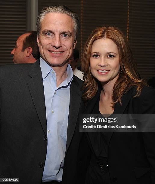 Gordon Prend, EVP Worldwide Marketing Anchor Bay Entertainment and Jenna Fischer attend the premiere of "Solitary Man" at Rouge Tomate on May 11,...