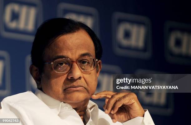 Indian Home Minister P. Chidambaram addresses a session by the Confederation of Indian Industry in New Delhi on May 12, 2010. An Indian state hit by...