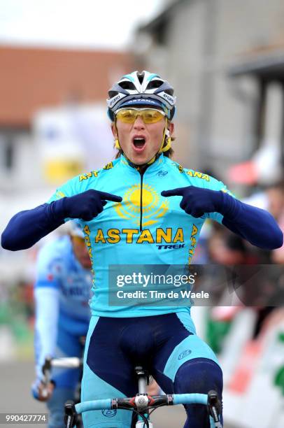 Tour De Romandie, Stage 1Arrival, Maxim Inglinsky Celebration Joie Vreugde, Michael Albasini , Markus Zberg , Morges - Saignel?Gier , Rit Etape, Tim...