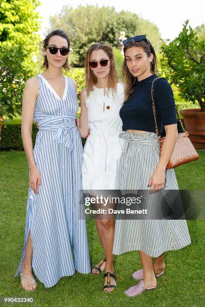 Francisca Mancini, Sofia Sanchez de Betak and Gabriella Giovanardi attend Rosetta Getty's third annual Tuscany weekend at Villa Cetinale on July 2,...