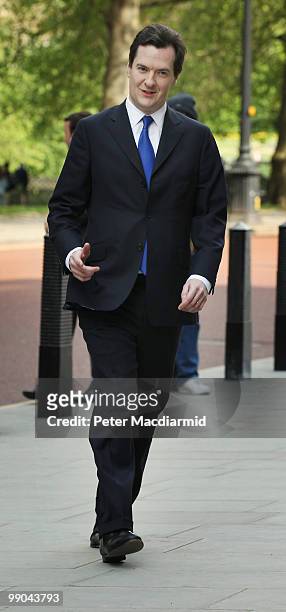 Chancellor of The Exchequer George Osborne walks to the treasury on May 12, 2010 in London, England. After a tightly contested election campaign and...