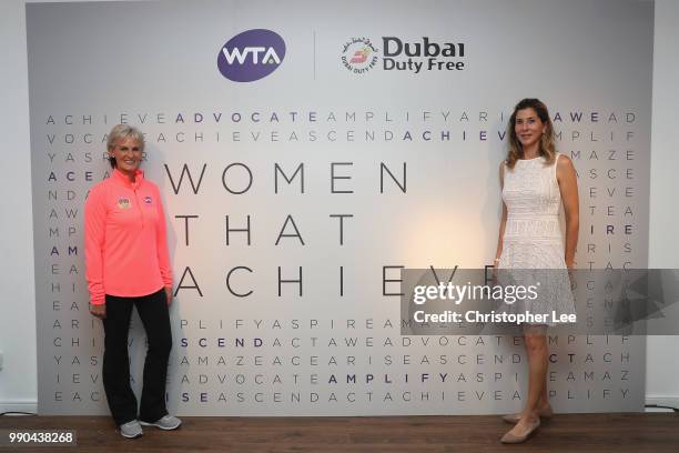 Nine-time Grand Slam champion Monica Seles and Judy Murray, OBE attended the Womens Tennis Associations Tennis on the Thames event to celebrate the...