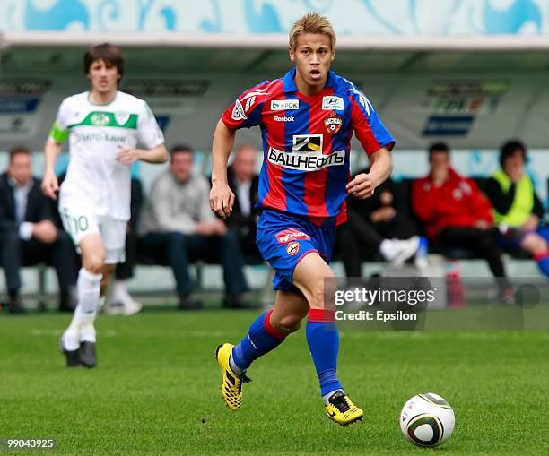 Keisuke Honda of PFC CSKA Moscow in action during the Russian Football League Championship match between PFC CSKA Moscow and FC Terek Grozny at the...