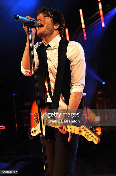 Adam Young of Owl City performs on stage at Shepherds Bush Empire on May 9, 2010 in London, England.