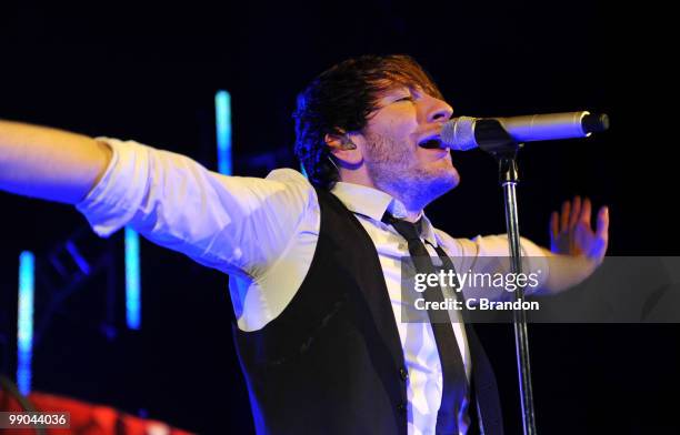 Adam Young of Owl City performs on stage at Shepherds Bush Empire on May 9, 2010 in London, England.
