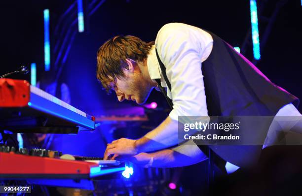 Adam Young of Owl City performs on stage at Shepherds Bush Empire on May 9, 2010 in London, England.