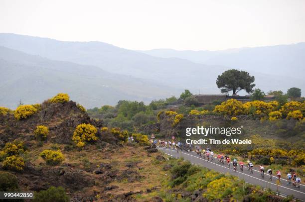 91St Giro D'Italia, Stage 3Illustration Illustratie, Peleton Peloton, Landscape Paysage Landschap, Flowers Fleurs Bloemen, Catania - Milazzo Tour Of...
