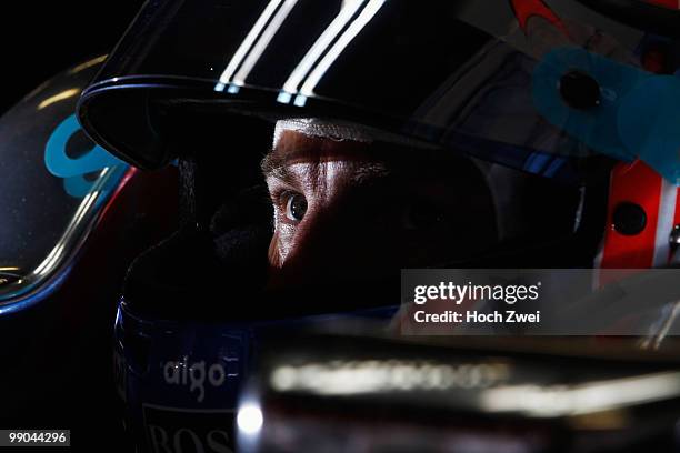 Jenson Button of Great Britain and McLaren Mercedes is seen during the Spanish Formula One Grand Prix at the Circuit de Catalunya on May 9, 2010 in...