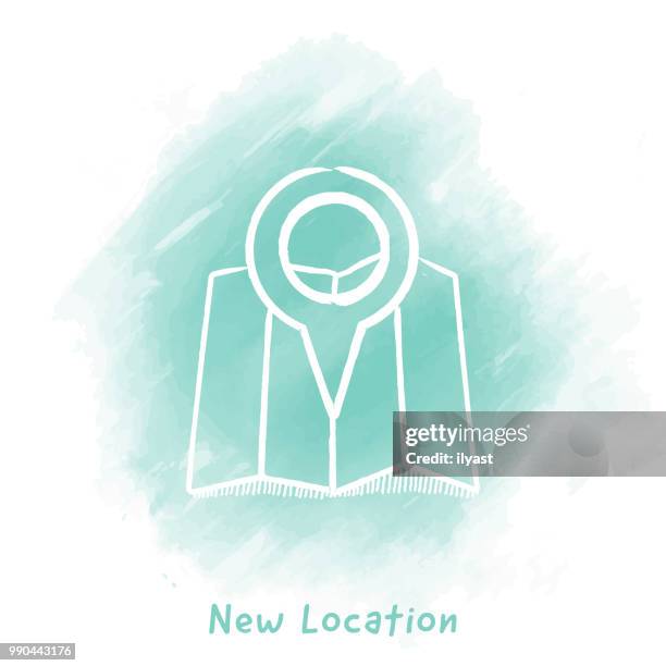 new location doodle watercolor background - wet road stock illustrations