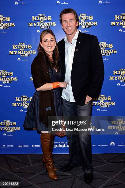 Sara Leonardi and Glen McGrath attend the premiere of "The Kings of Mykonos: Wog Boy 2" at Event Cinemas Bondi Junction on May 12, 2010 in Sydney,...