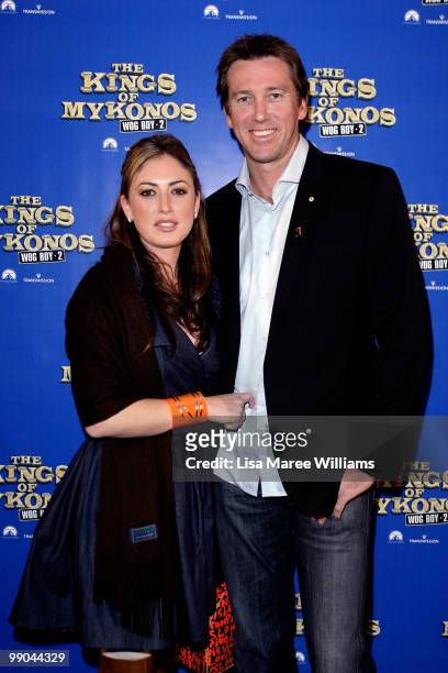 Sara Leonardi and Glen McGrath attend the premiere of "The Kings of Mykonos: Wog Boy 2" at Event Cinemas Bondi Junction on May 12, 2010 in Sydney,...