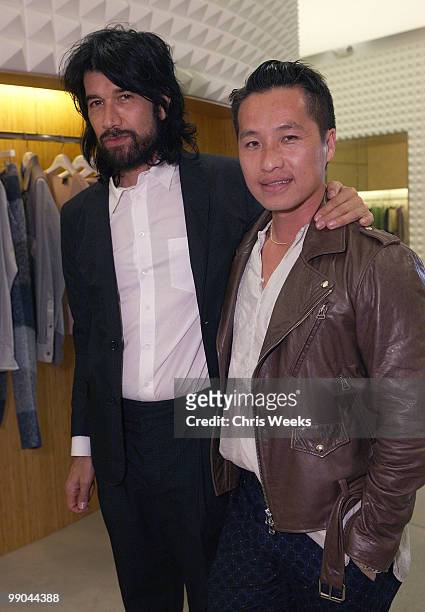 Miles Hendrick and designer Phillip Lim attend the 3.1 Phillip Lim Men's Fall 2010 preview dinner on May 11, 2010 in West Hollywood, California.