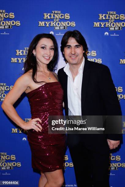 Olga Fox and actor Nick Giannopoulos attend the premiere of "The Kings of Mykonos: Wog Boy 2" at Event Cinemas Bondi Junction on May 12, 2010 in...