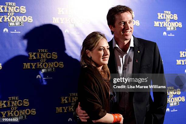 Sara Leonardi and Glen McGrath attend the premiere of "The Kings of Mykonos: Wog Boy 2" at Event Cinemas Bondi Junction on May 12, 2010 in Sydney,...