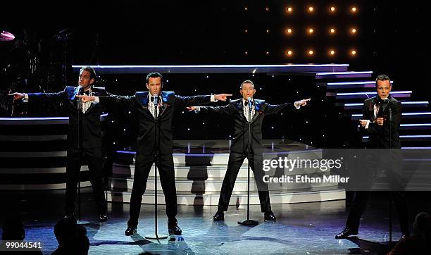 Australian vocal group Human Nature Toby Allen, Phil Burton, Michael Tierney and Andrew Tierney perform after announcing a two-year extension of...