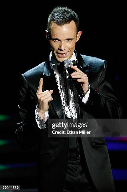 Singer Andrew Tierney of Human Nature performs after announcing a two-year extension of the Australian vocal group's headline show, "Smokey Robinson...