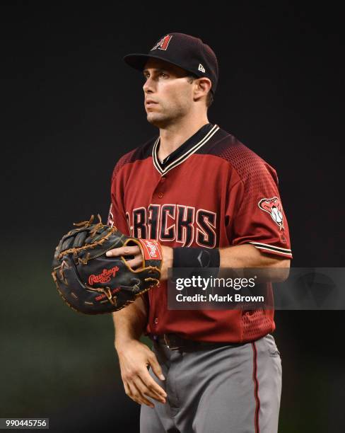 Paul Goldschmidt of the Arizona Diamondbacks in action during the game against the Miami Marlins at Marlins Park on June 27, 2018 in Miami, Florida.