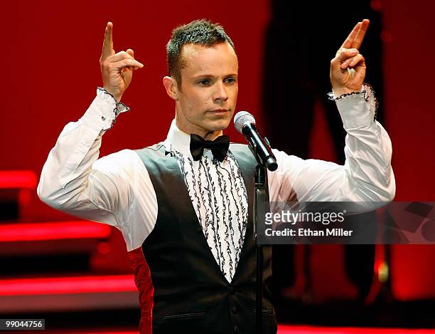 Singer Andrew Tierney of Human Nature performs after announcing a two-year extension of the Australian vocal group's headline show, "Smokey Robinson...