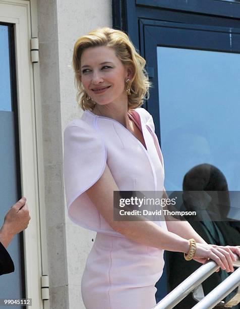 Cate Blanchett sighting as she arrives at the Palais de Festivals on May 12, 2010 in Cannes, France.