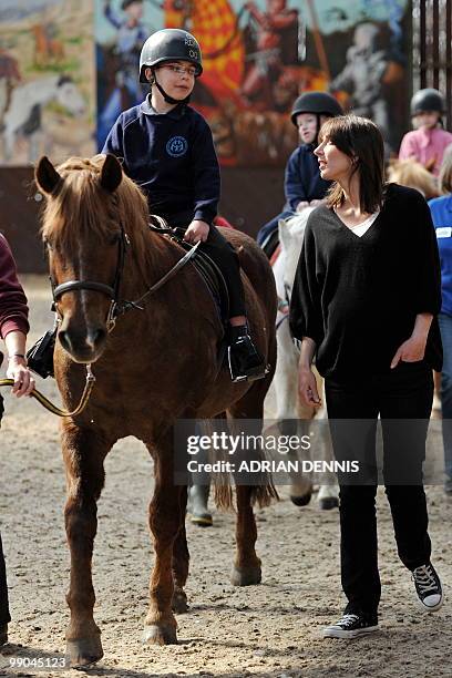 Samantha Cameron , wife of British opposition Conservative party leader David Cameron, tours The Avon Riding Centre for the Disabled during an...