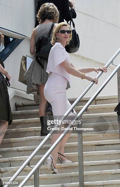 Cate Blanchett sighting as she arrives at the Palais de Festivals on May 12, 2010 in Cannes, France.