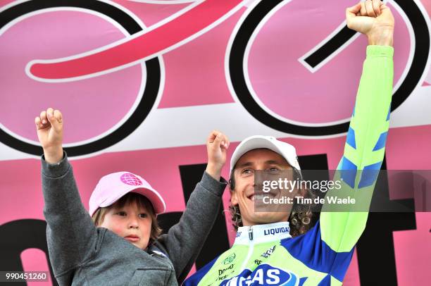 Giro D'Italia, Stage 16Podium, Pellizotti Franco Celebration Joie Vreugde, + Franco Pellizotti Son Fils Zoon /San Vigilio Di Marebbe - Plan De...