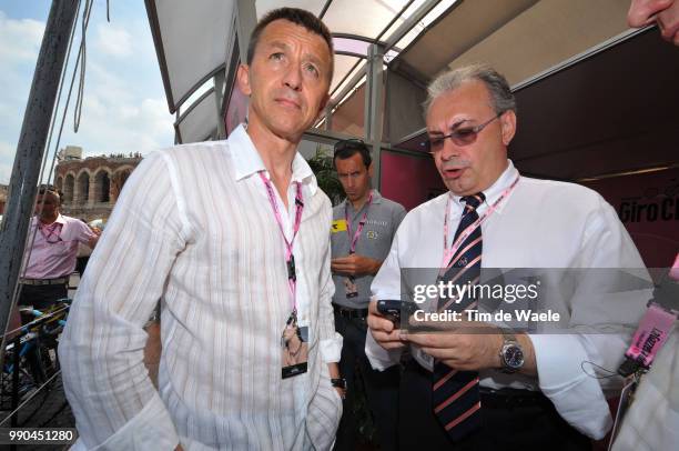 Giro D'Italia, Stage 14Andrei Tschmil Minister Of Sport Moldavie, Angelo Zomegnan President Giro D'Italia, Verona - Alpe Di Pampeago, Val Di Fiemme...