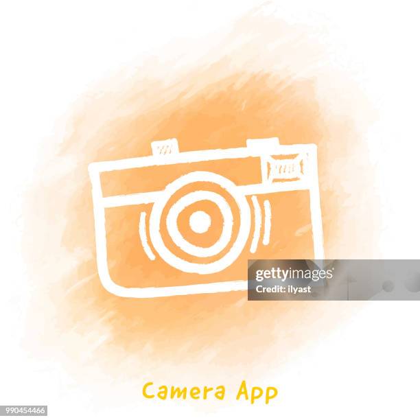 camera app doodle watercolor background - photo flash stock illustrations