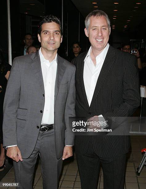 Directors David Levien and Brian Koppelman attends the premiere of "Solitary Man" at Cinema 2 on May 11, 2010 in New York City.