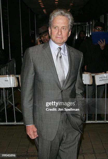 Actor Michael Douglas attends the premiere of "Solitary Man" at Cinema 2 on May 11, 2010 in New York City.