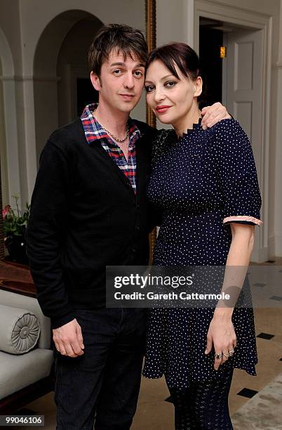 Pearl Lowe and her husband Danny Goffey attend the launch of her spring collection for Peacocks with family and friends at The Limewood Hotel, New...