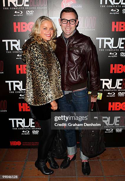 Blogger Matt Jordan and Candice Wyman attend FANGTASIA, the launch event for the vampire series True Blood Season 2 on DVD and Blu-ray at The Club on...