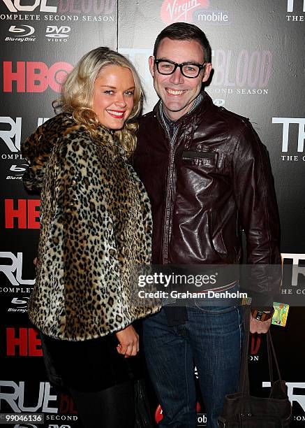 Blogger Matt Jordan and Candice Wyman attend FANGTASIA, the launch event for the vampire series True Blood Season 2 on DVD and Blu-ray at The Club on...