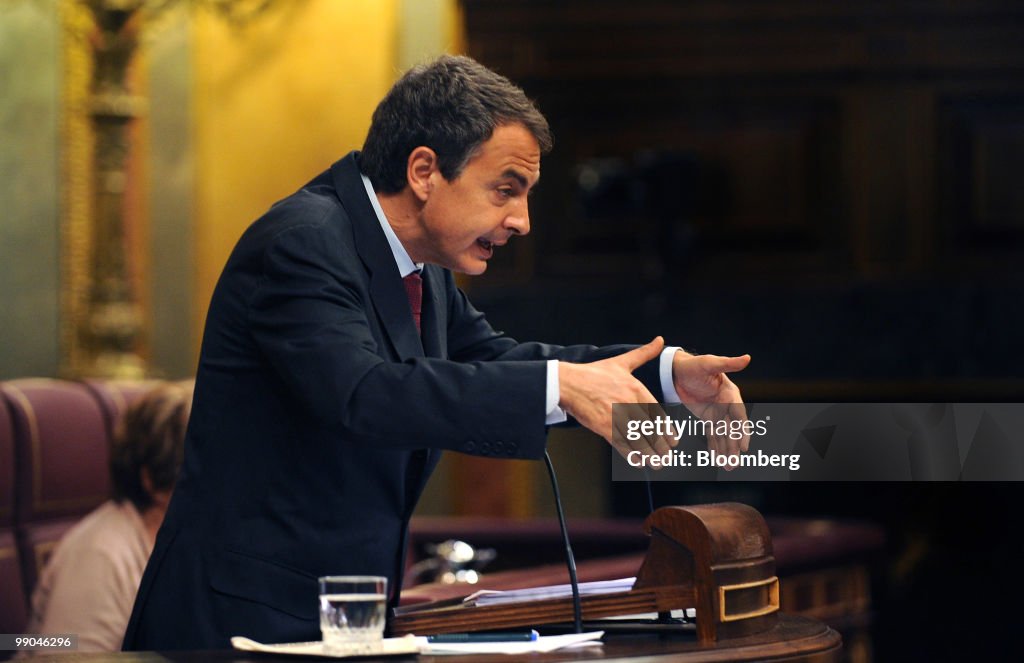 Zapatero Speaks To The Spanish Parliament