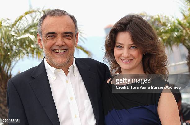Jurors Alberto Barbera and Giovanna Mezzogiorno attend the Jury Photocall at the Palais des Festivals during the 63rd Annual Cannes International...
