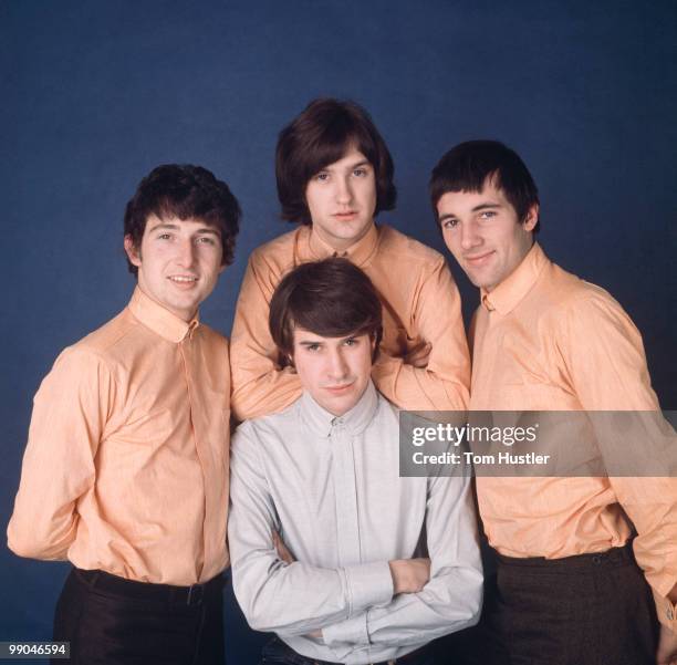 British pop group The Kinks, circa May 1964. Clockwise, from left: drummer Mick Avory, guitarist Dave Davies, bassist Pete Quaife and singer Ray...