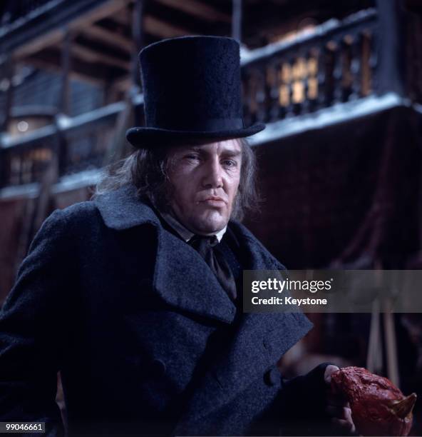 Albert Finney, actor, pictured as Ebenezer Scrooge in the film musical 'Scrooge', adapted from the novel by Charles Dickens, 16 January 1970.