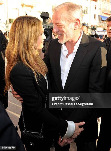 Singer Vanessa Paradis and Pascal Gregory attend the Chanel Cruise Collection Presentation on May 11, 2010 in Saint-Tropez, France.