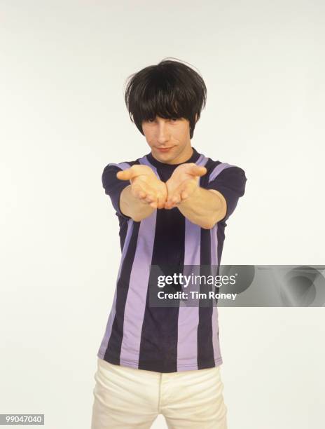 Bobby Gillespie, singer with pop group Primal Scream, August 1990.